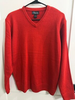 The Slope Men's Red V-Neck Sweater